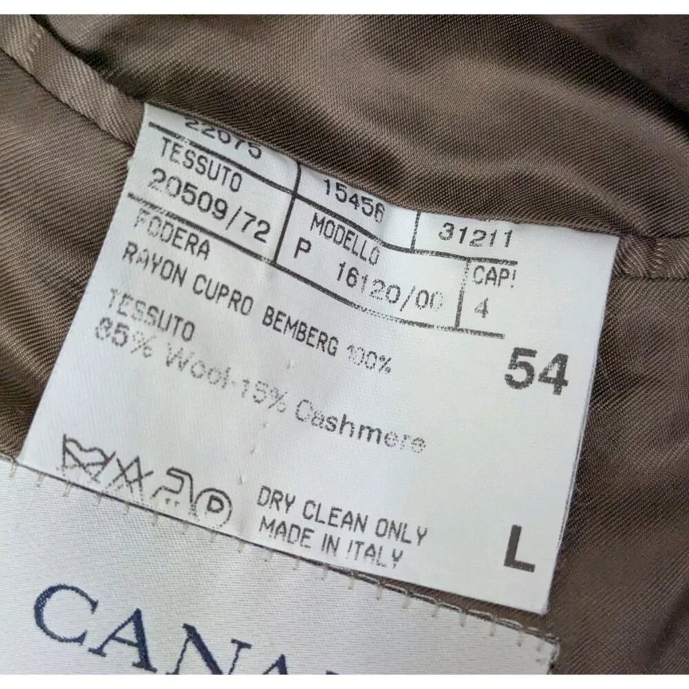 Canali Loro Piana Blazer Jacket Men 54L EU 44L US Beige Wool Cashmere One Button
